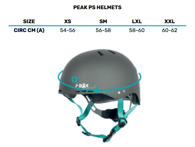 PEAK PS HELMETS 0 Size Chart